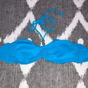 Light blue beaded haltered top bikini